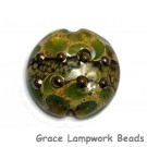 11813902 - Green w/Silver Foil Lentil Focal Bead