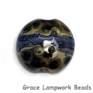 11815302 - Black w/Purple Silver Lentil Focal Bead