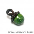 11821509 - Green Grass  Acorn Focal Bead