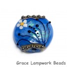 11838402 - Arctic Blue Florals Lentil Focal Bead