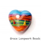 Grace Lampwork Beads, Hawaii Beach Sunset, heart