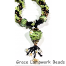 LC - Necklace with 11838505 Spring Green Florals Heart