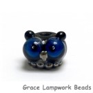 OWL-S-03 - Free Style with Black Base and Silver Dots Owl Rondelle Bead