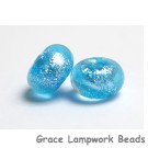 PR11 Clearance - Two Light Blue with Silver Dichroic Rondelle Beads