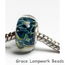SC10092 - Large Hole Blue with Green  Boro Rondelle Bead