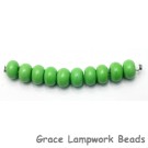 SP002 - Ten Opaque Mint Green Rondelle Spacer Beads