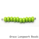 SP006 - Ten Opaque Lime Green Rondelle Spacer Beads