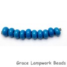 SP007 - Ten Opaque Teal Blue Rondelle Spacer Beads