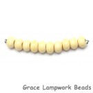 SP009 - Ten Opaque Cream Rondelle Spacer Beads