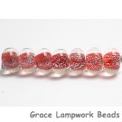 ST12 Clearance - Seven Red with Silver Dichroic Rondelle Beads