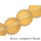 STL02 Clearance - Four Golden Transparent Matte Finish Lentil Beads