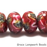 10110121 - Six Pink Cherry Treasures Rondelle Beads