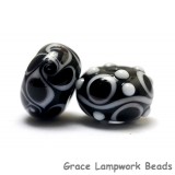 10200801 - Black & White Roundel Venetian Glass Beads