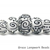 10202311 - Five Graduated Black & White Rondelle Beads