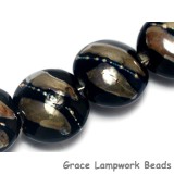 10204102 - Seven Elegant Black Metallic Lentil Beads