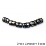 10204103 - Six Elegant Black Metallic Mini Kaleras Beads
