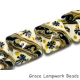10305814 - Four Green w/Ivory Japanese Kimono Pillow Beads