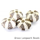 Ivory sea urchin glass beads