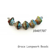10405507 - Five Aqua w/Light Brown Crystal Beads