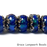 10413001 - Seven Sapphire Sea Shimmer Rondelle Beads