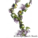 10504504 Necklace using White & Purple Flora Pillow Beads