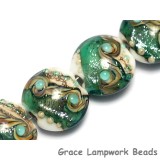 10505812 - Four Mint Stardust Lentil Beads