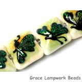 10507114 - Four Green Sparkle Garden Butterfly Pillow Beads