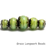 10507711 - Five Spring Green Shimmer Graduated Rondelle Beads