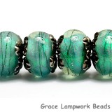 10507821 - Six Seafoam Shimmer Rondelle Beads