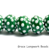 10508101 - Seven Polka Dots on Green Rondelle Beads