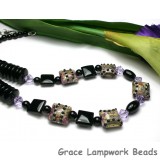 10601404 - Necklace using Purple w/Black Dots Pillow Beads