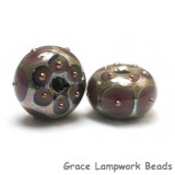 10601701 - Seven Plum w/Metal Dots Rondelle Beads