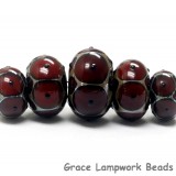 10703901 - Five Graduated Red w/Black Dots Rondelle Beads