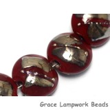 10704202 - Seven Regal Red Metallic Lentil Beads