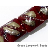 10704214 - Four Regal Red Metallic Pillow Beads