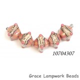 10704307 - Five Pink/Soft Orange Crystal Beads