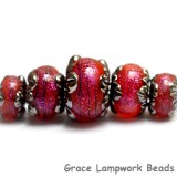 10706711 - Five Passion Pink Shimmer Graduated Rondelle Beads