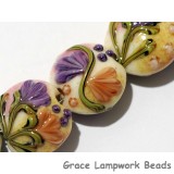 11005802 - Seven Purple w/Orange Flora Lentil Beads