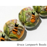 11007312 - Four Bumble Bee Garden Lentil Beads