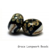 11105001 - Seven Black/Ivory & Beige Rondelle Beads