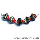 11105807 - Five Coral w/Ivory Free Style Crystal Beads