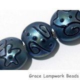 11204302 - Seven Blue Pearl Surface w/Black String Lentil Beads