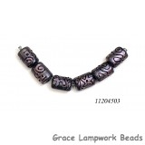 11204503 - Six Light Purple Pearl Surface Mini Kalera Beads