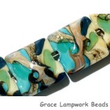 11605614 - Four Turquoise Silver Ivory Pillow Beads