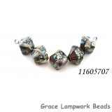 11605707 - Five Dark Brown Silver Ivory Crystal