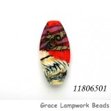 11806501 - Coral w/Ivory Free Style Oval Focal Bead