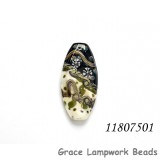 11807501 - Green w/Ivory Japanese Kimono Oval Focal Bead