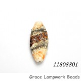 11808801 - Brown w/Ivory Oval Focal Bead