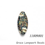 11809801 - Transparent Blue w/Ivory Beige Oval Focal Bead