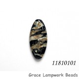 11810101 - Black w/Silver Ivory Oval Focal Bead